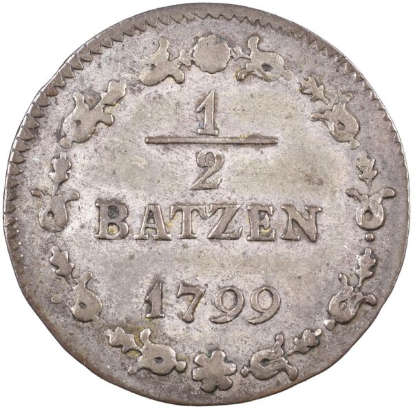 Helv. Republik, 1/2 Batzen, 1799, vz