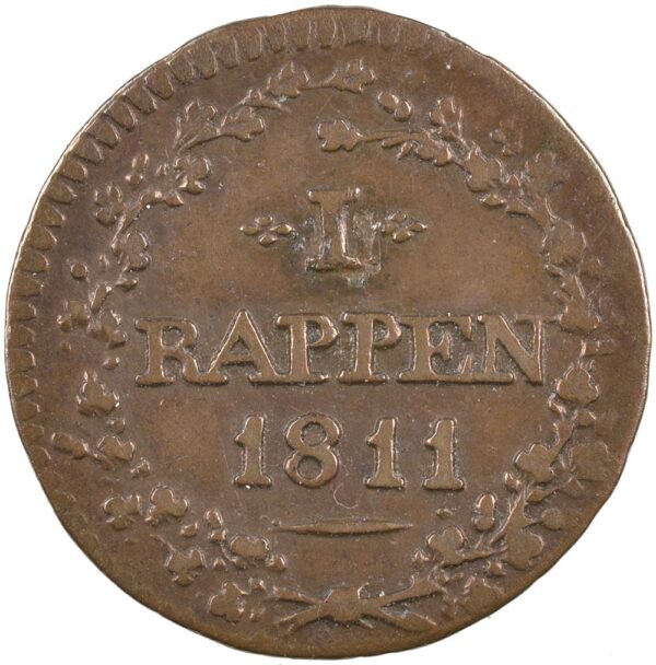 Aargau, 1 Rappen, 1811, vz