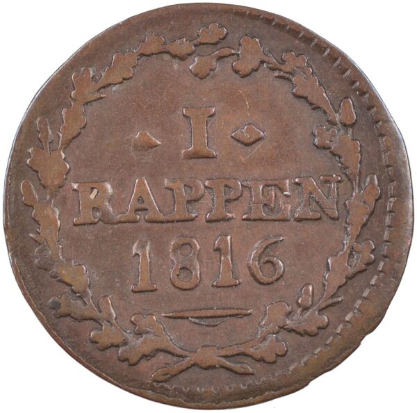 Aargau, 1 Rappen, 1816, vz-unz