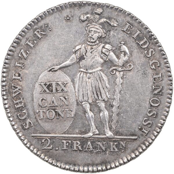 1064_1 Appenzell Ausserhoden, 2 Franken, 1812, vz-unz