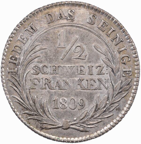 1067_2 Appenzell Ausserhoden, 1/2 Franken, 1809, vz