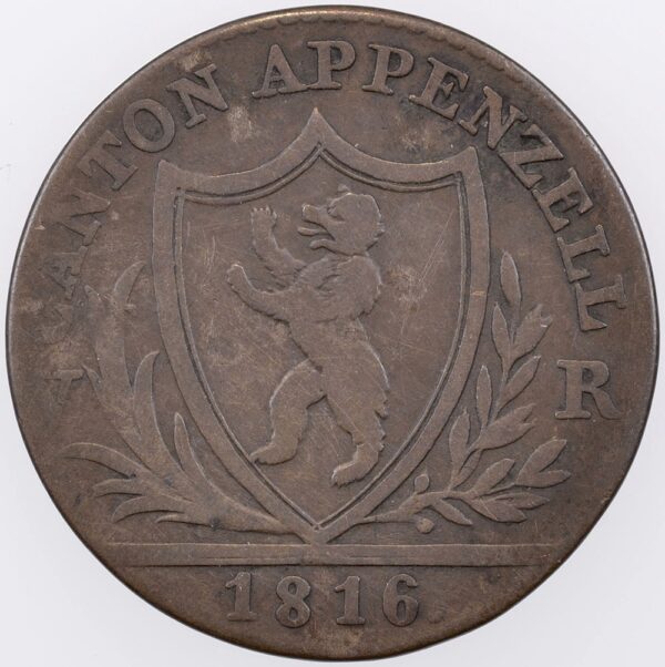 1077_1 Appenzell Ausserhoden, 1 Batzen, 1816, ss