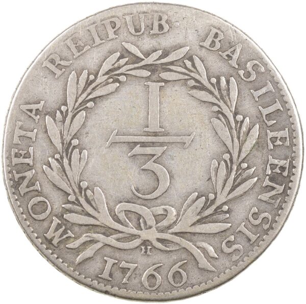 Basel, 1/3 Taler, 1766, ss