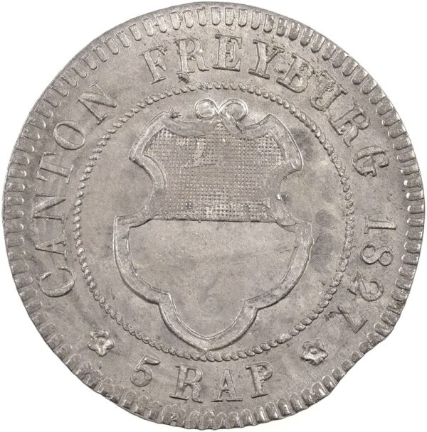 1270_1 Freiburg, 5 Rappen, 1827, stgl