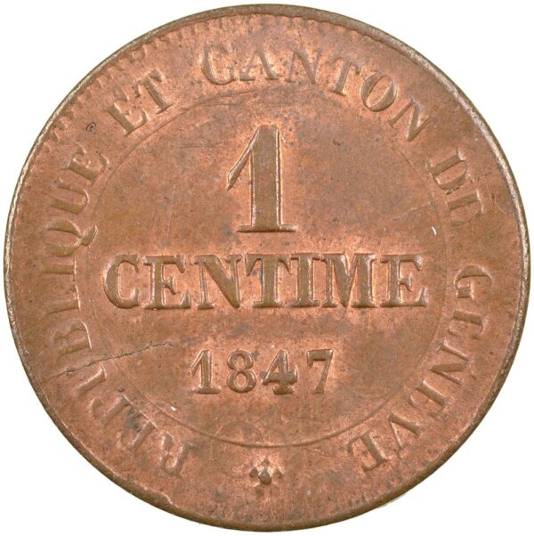 Genéve, 1 Centime, 1847, unz/stgl
