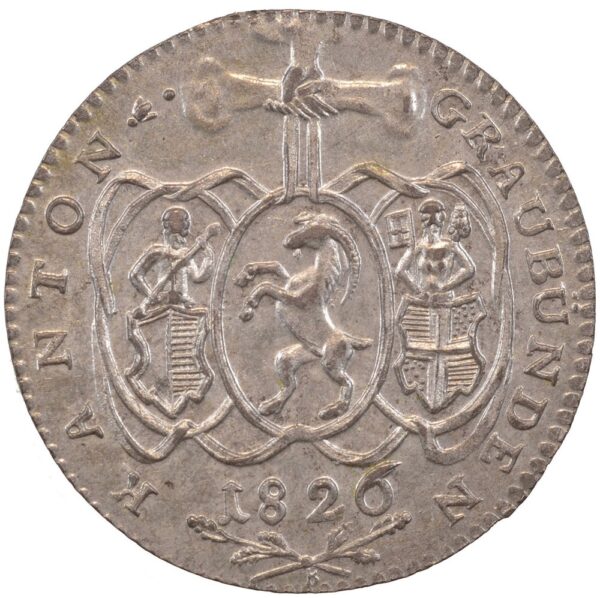 1323_1 Graubünden, 1 Batzen, 1826, stgl