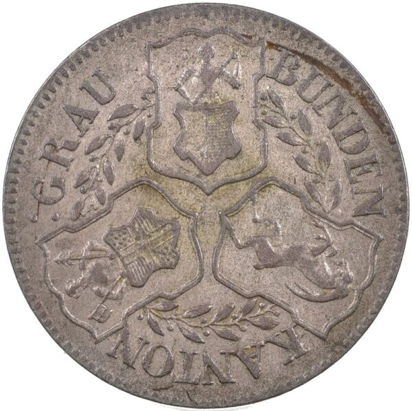 1326_1 Graubünden, 1 Batzen, 1842, vz-unz