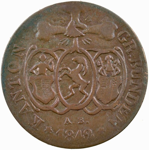 1328_1 Graubünden, 1/6 Batzen, 1842, ss-vz