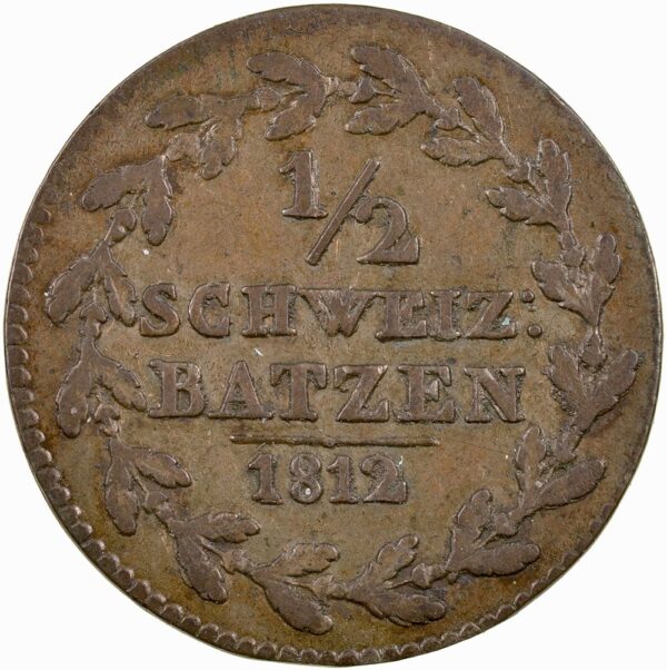 Graubünden, 1/2 Batzen, 1812, ss-vz