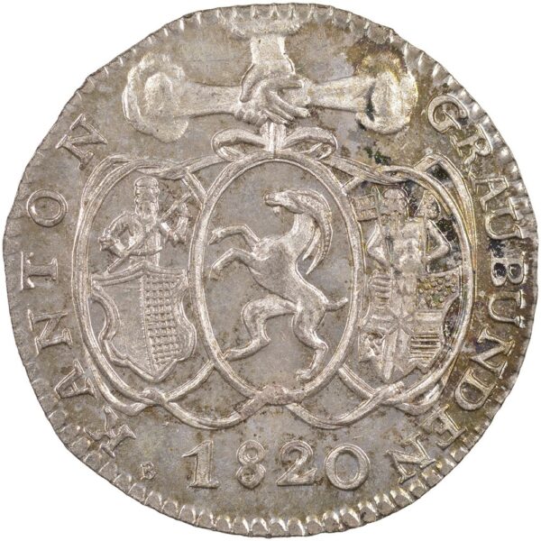 1330_1 Graubünden, 1/2 Batzen, 1820, stgl