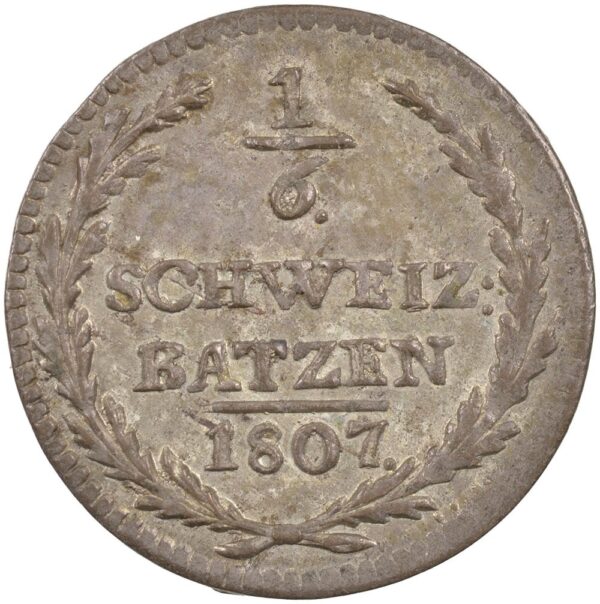 Graubünden, 1/6 Batzen, 1807, unz/stgl