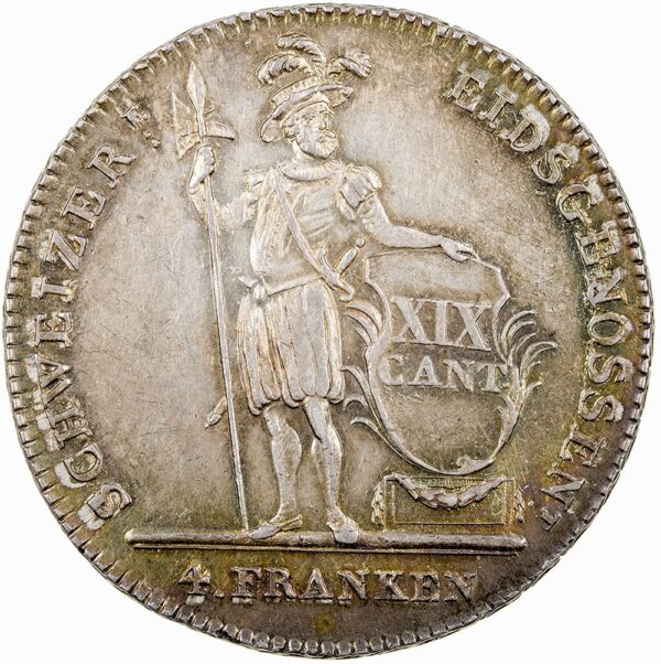 1384_1 Luzern, 4 Franken, 1814, unz/stgl