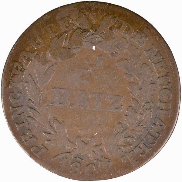 Neuenburg, 1/2 Batzen, 1807, ss