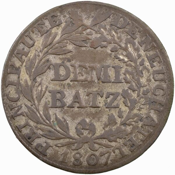 Neuenburg, 1/2 Batzen, 1807, ss
