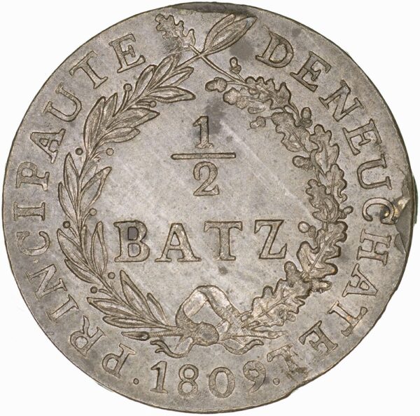 Neuenburg, 1/2 Batzen, 1809, unz