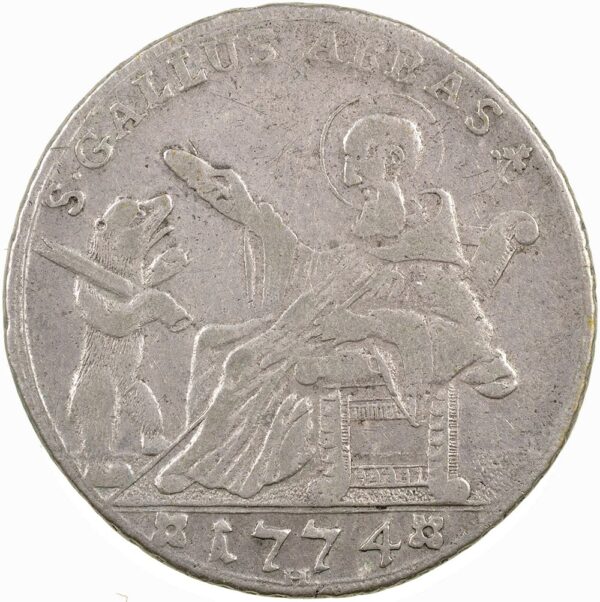 1441_1 St. Gallen/Abtei, 20 Kreuzer, 1774, ss