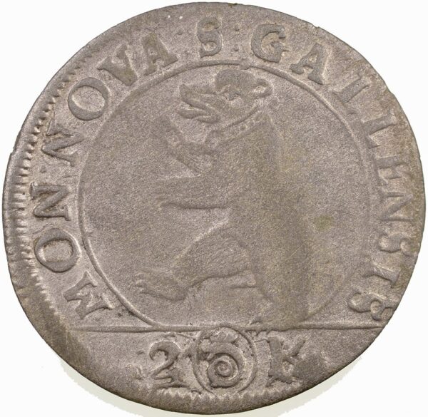 1475_1 St. Gallen, 2 Kreuzer, 1727, s-ss
