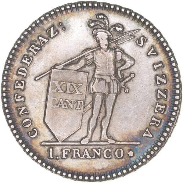 1578_1 Ticino, 1 Franken, 1813, vz