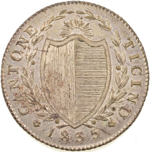 Ticino, 1/2 Franken, 1835, unz/stgl