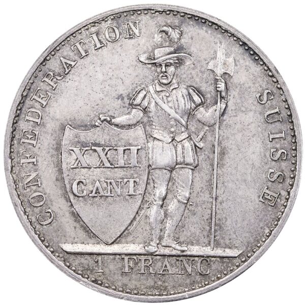 1604_1 Waadt, 1 Franken, 1845, vz-unz