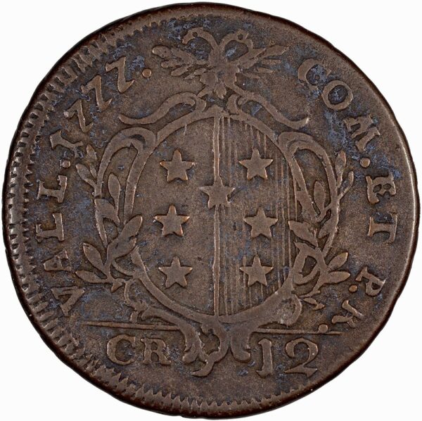 1627_1 Bistum Sitten, 12 Kreuzer, 1777, ss