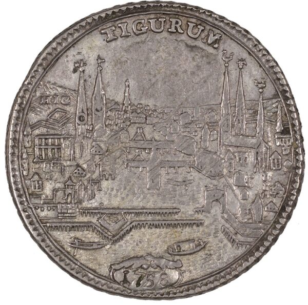 Zürich, 1/2 Taler, 1758, unz-