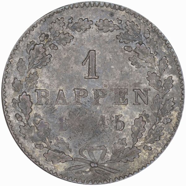 Zürich, 1 Rappen, 1845, vz-unz