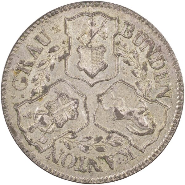 1781_1 Graubünden, 1 Batzen, 1842, vz-unz