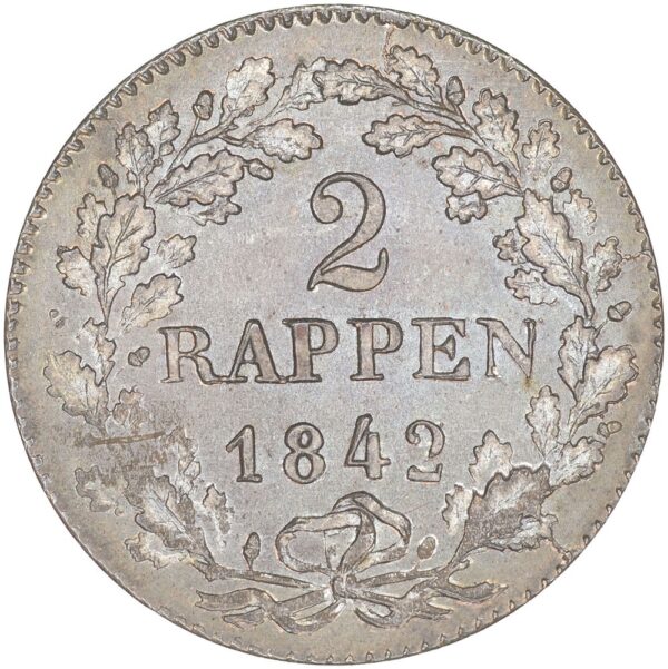 Zürich, 2 Rappen, 1842, stgl