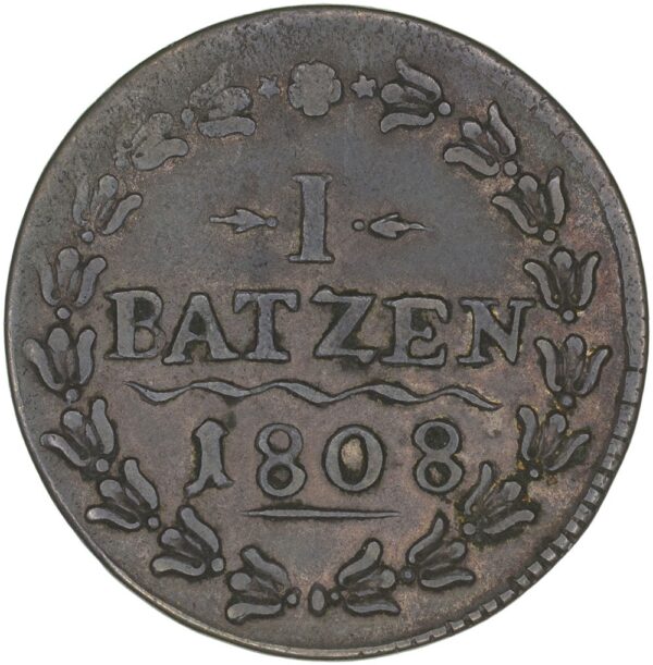 Aargau, 1 Batzen, 1808, ss