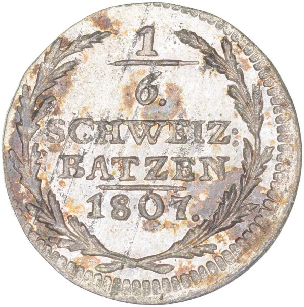 Graubünden, 1/6 Batzen, 1807, stgl