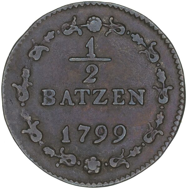 1934_2 Helv. Republik, 1/2 Batzen, 1799, ss-vz