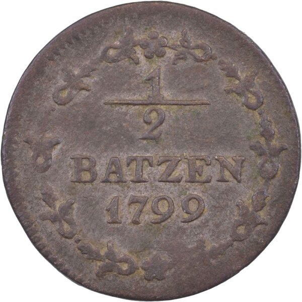 Helv. Republik, 1/2 Batzen, 1799, vz