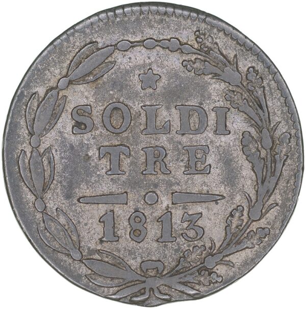 Ticino, 3 Soldi, 1813, vz