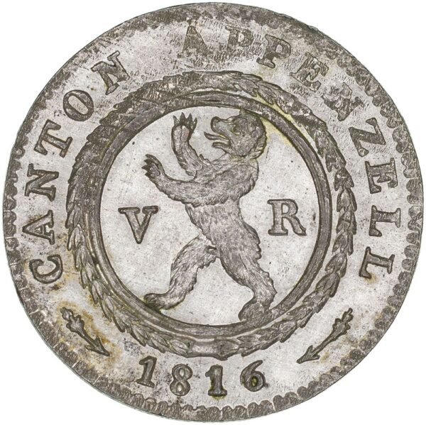 1963_1 Appenzell Ausserrhoden, 1/2 Batzen, 1816, unz/stgl