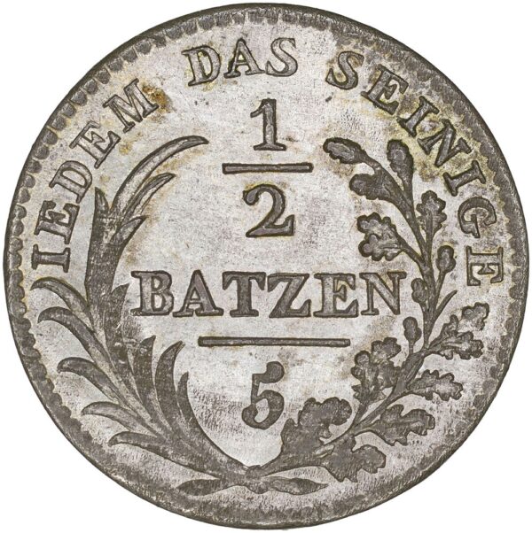 Appenzell Ausserrhoden, 1/2 Batzen, 1816, unz/stgl