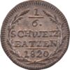 Graubünden, 1/6 Batzen, 1820, unz/stgl