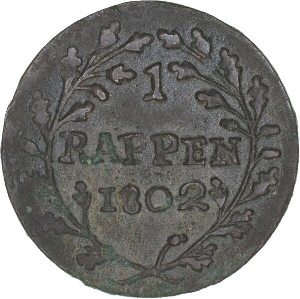 Helv. Republik, 1 Rappen, 1802, vz