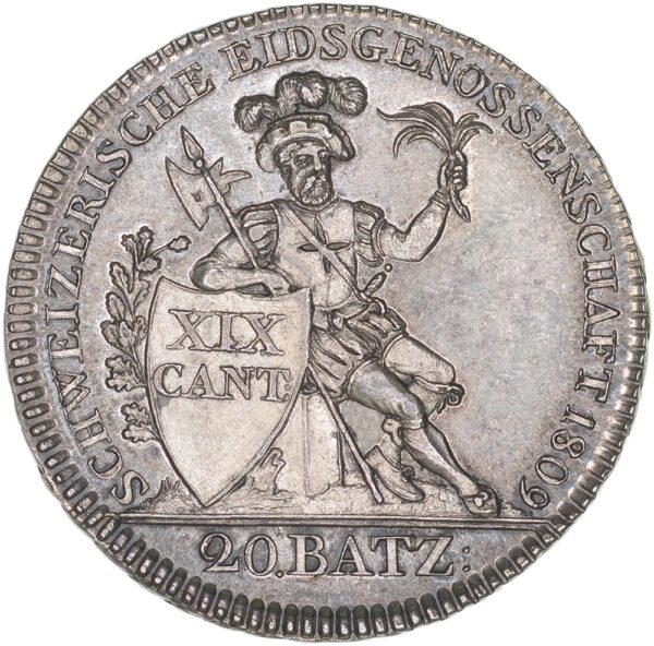 2057_1 Aargau, 20 Batzen, 1809, unz/stgl