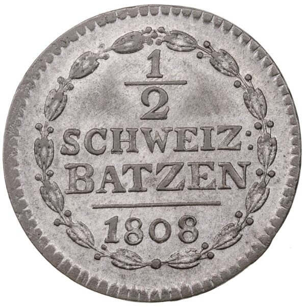 Thurgau, 1/2 Batzen, 1808, unz/stgl