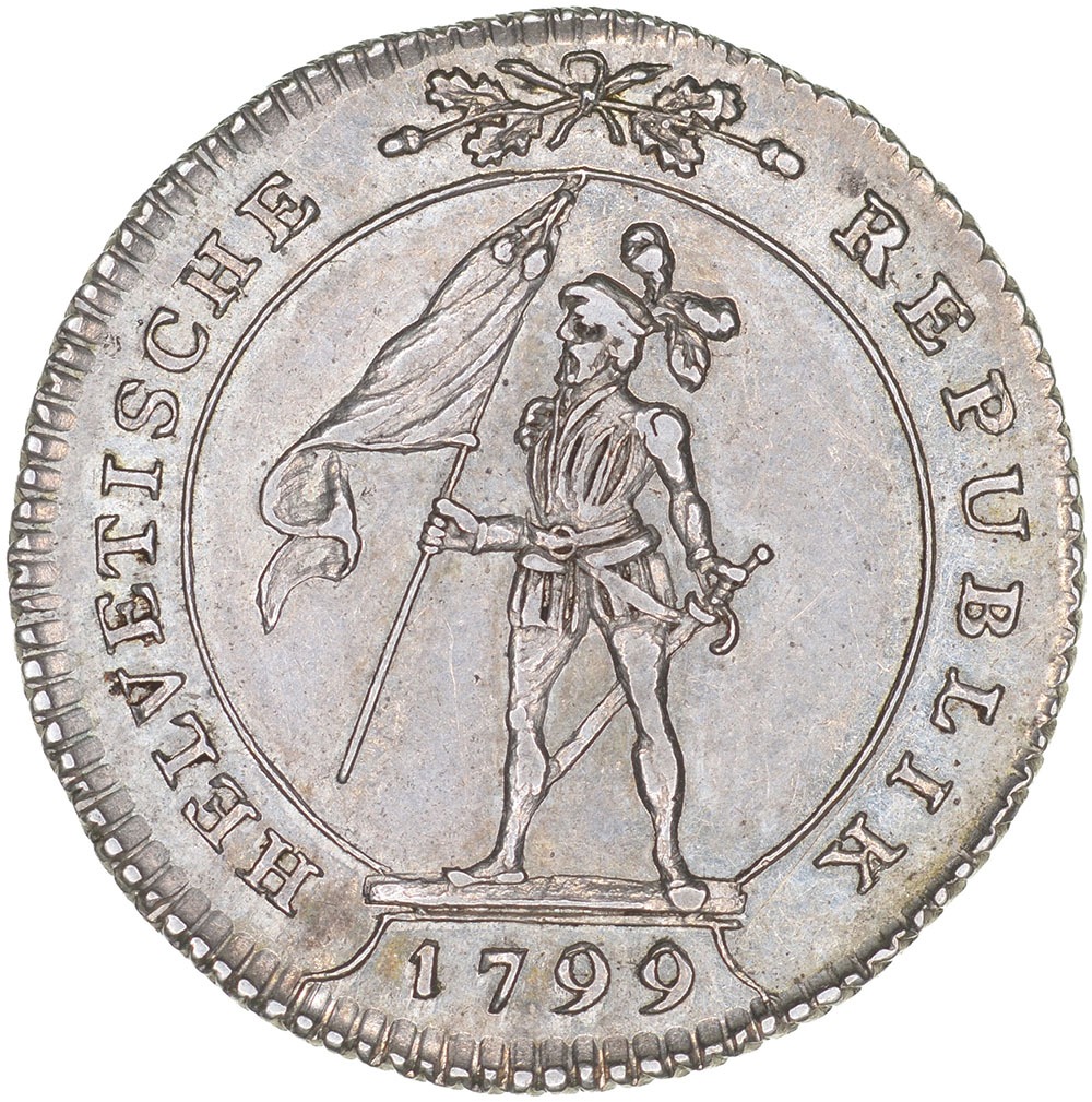 Helv. Republik, 5 Batzen, 1799, unz-