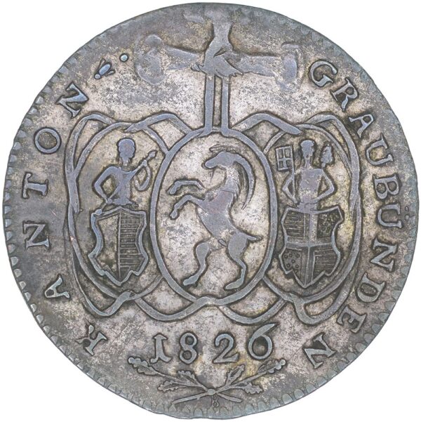 2100_1 Graubünden, 1 Batzen, 1826, vz-unz