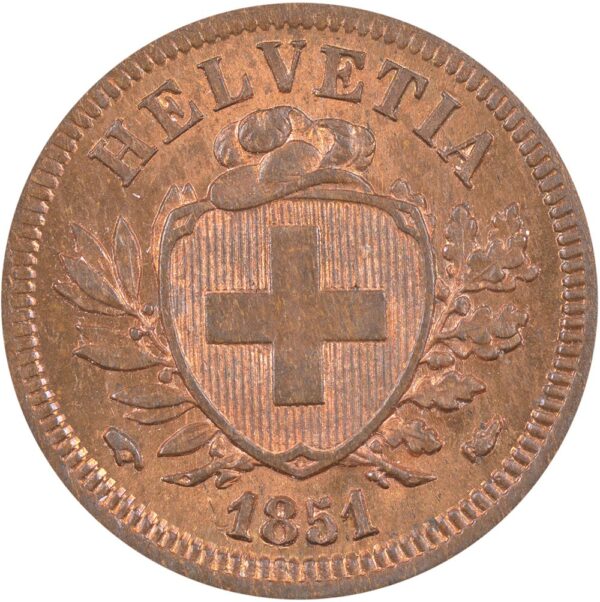 25006_1 1 Rappen, 1851, Stempelglanz