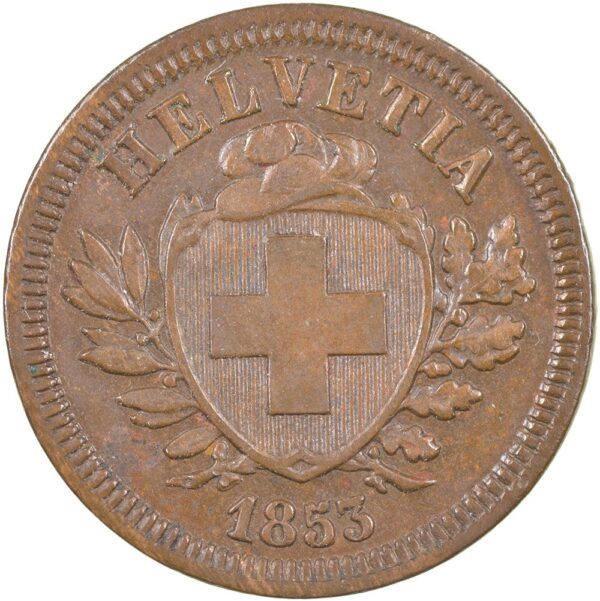 1 Rappen, 1853, unzirkuliert