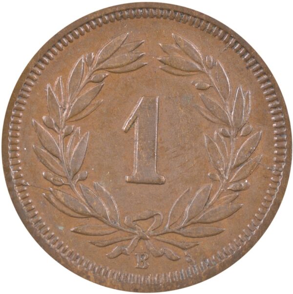 1 Rappen, 1853, unzirkuliert
