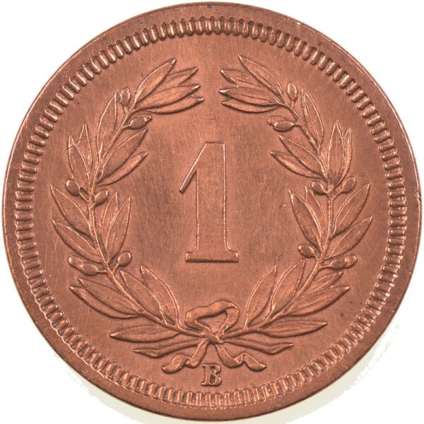 1 Rappen, 1866, fast unzirkuliert