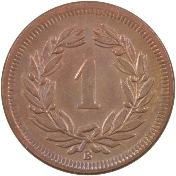 1 Rappen, 1872, unzirkuliert
