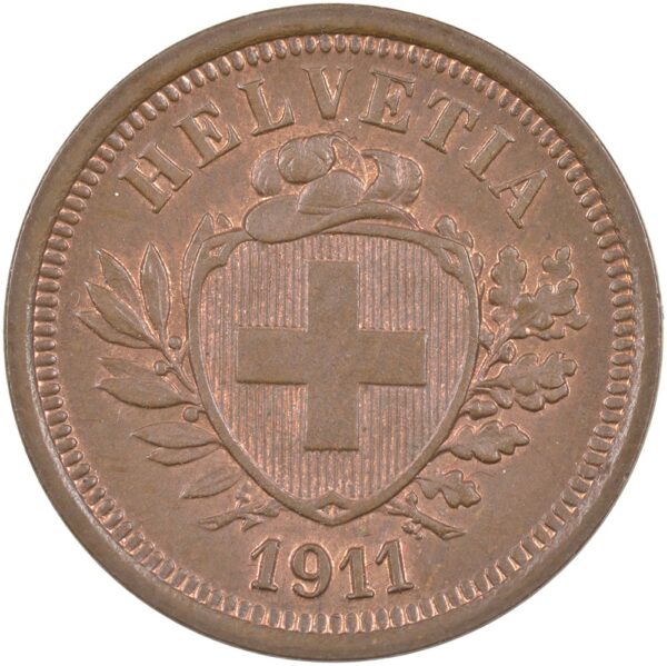 25123_1 1 Rappen, 1911, Stempelglanz