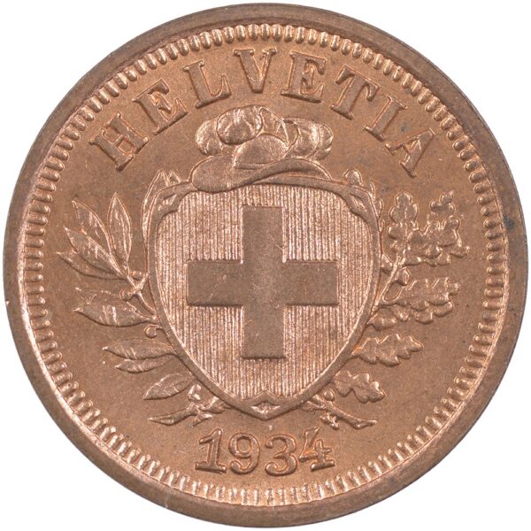 25162_1 1 Rappen, 1934, Stempelglanz