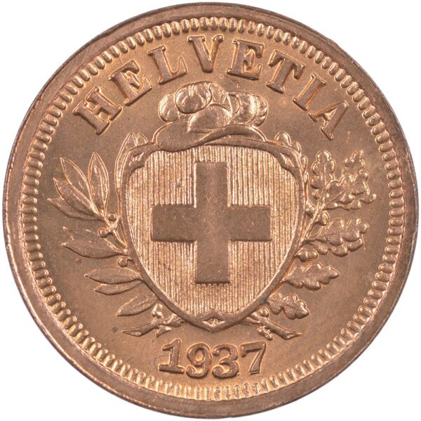 1 Rappen, 1937, Stempelglanz